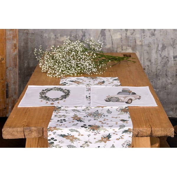 Iš tekstilės padėkliukai 2 vnt. su Kalėdų motyvu 35x47 cm Festive Car – Butter Kings-image-1