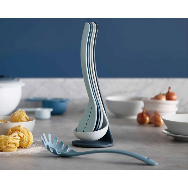 5 mėlynos spalvos virtuvės įrankių rinkinys su stovu Joseph Joseph Nest Utensils Plus-image-1