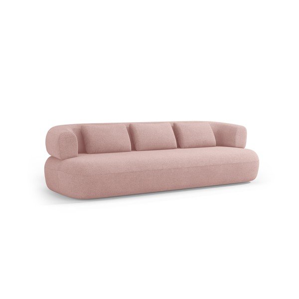 Šviesiai rožinės spalvos sofa iš boucle 226 cm Jenny – Micadoni 