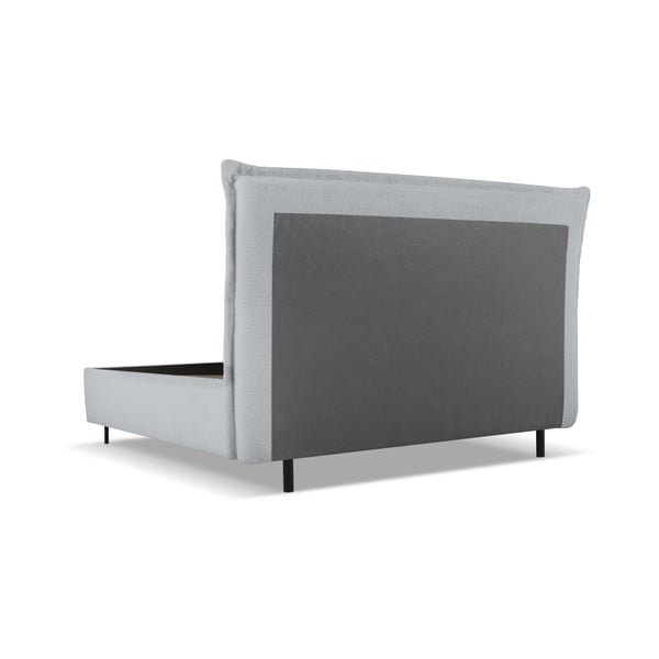 Dvigulė lova pilkos spalvos audiniu dengta su sandėliavimo vieta su lovos grotelėmis 180x200 cm Armie – Milo Casa-image-3