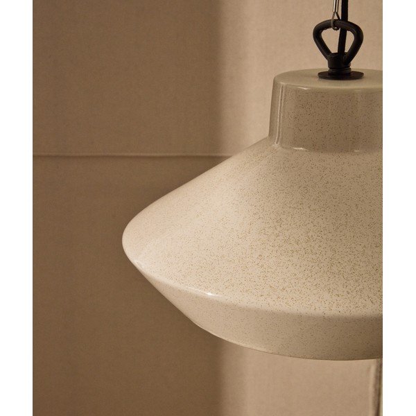 Smėlio spalvos kabantis šviestuvas ø 31 cm su keramikiniu gaubtu Portol – Kave Home-image-2