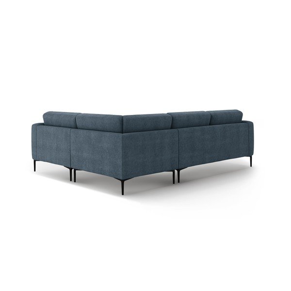 Tamsiai mėlynos spalvos kampinė sofa (su dešiniuoju kampu/„L“ formos) Bemy – Micadoni -image-2
