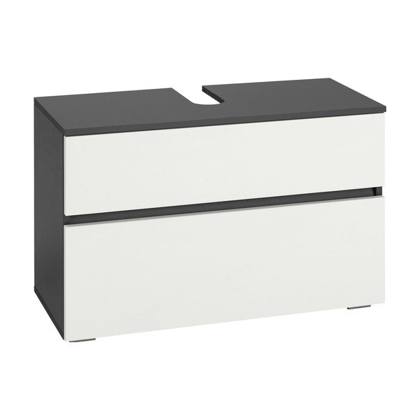 Spintelė po kriaukle baltos spalvos/antracito spalvos 80x55 cm Wisla – Støraa-image-2