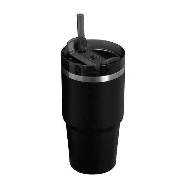 Juodos spalvos iš nerūdijančio plieno su šiaudeliu termosas 600 ml Quencher H2.0 FlowState Tumbler Black – Stanley-image-1