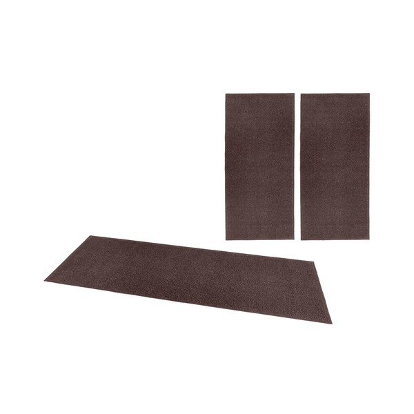 3 antracito pilkos spalvos kilimėlių rinkinys Hanse Home Pure