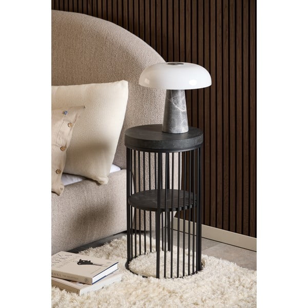 Naktinis staliukas juodos spalvos su marmuro dekoro stalviršiu Strington – Actona-image-1