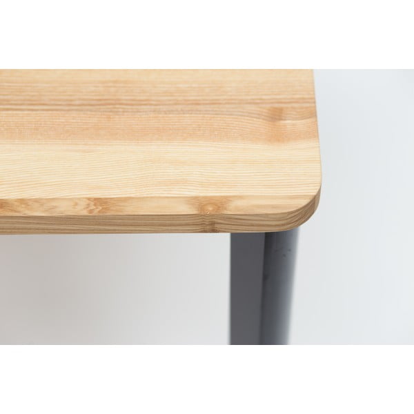 Juodas valgomojo stalas su užapvalintomis kojomis Ragaba TRIVENTI, 80 x 80 cm-image-1