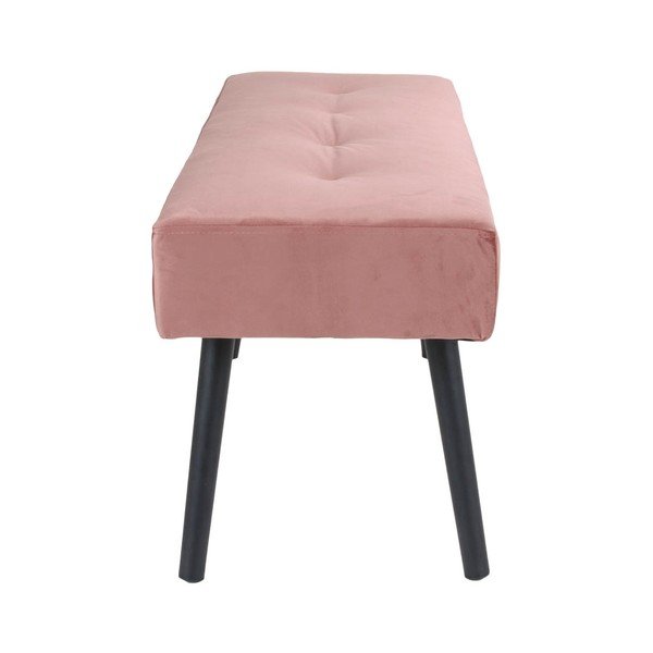 Rožinis minkštas suoliukas su aksominiu užvalkalu House Nordic Skiby, 100 x 35 cm-image-2