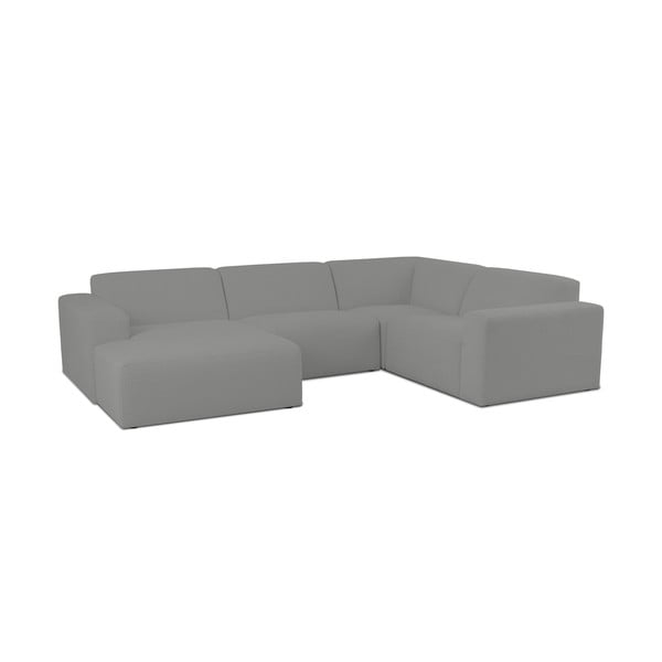 Iš boucle kampinė sofa pilkos spalvos („U“ formos) Roxy – Scandic-image-1