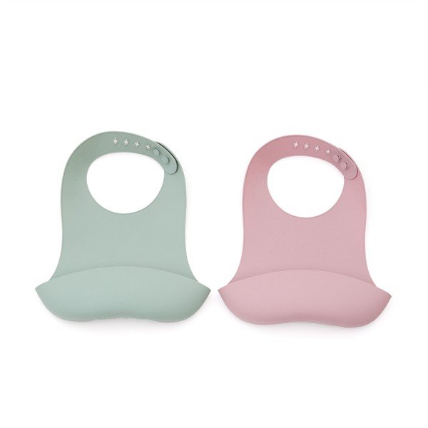 Šviesiai rožinės spalvos/turkio spalvos seilinukai vaikams 2 vnt. Lili – Kave Home