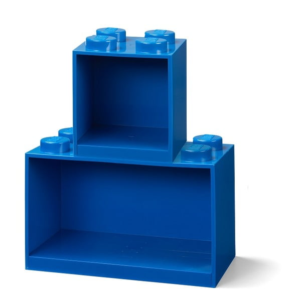 2 vaikiškų mėlynų sieninių lentynų rinkinys LEGO® Brick