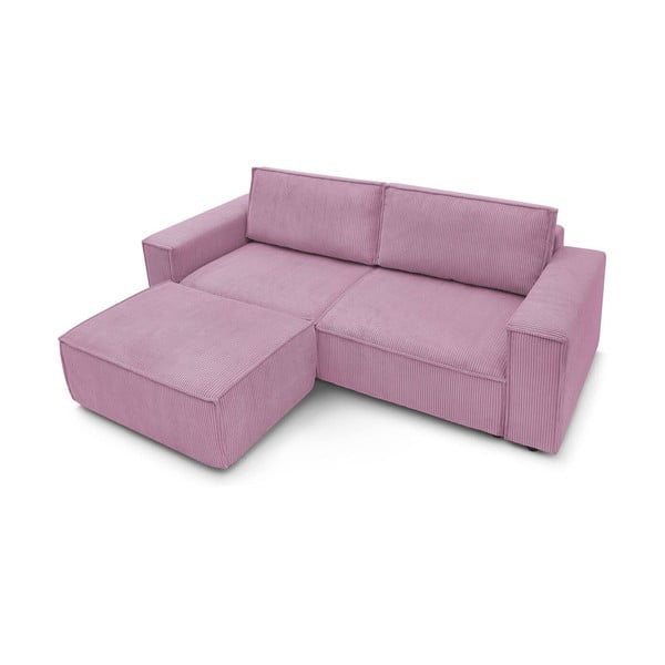 Sulankstoma sofa rožinės spalvos iš kordinio velveto 245 cm Nihad – Bobochic Paris-image-4