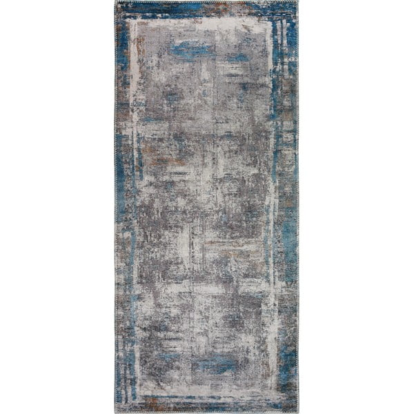Skalbiamas mėlynos spalvos kilimas 80x300 cm Abstract Colors Blue – Vitaus