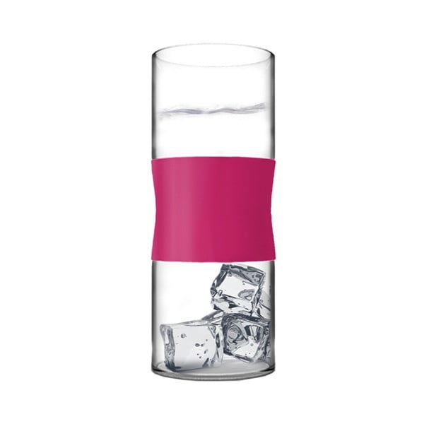 Stiklinės iš borosilikatinio stiklo, fuksija, 380 ml, 2 vnt.