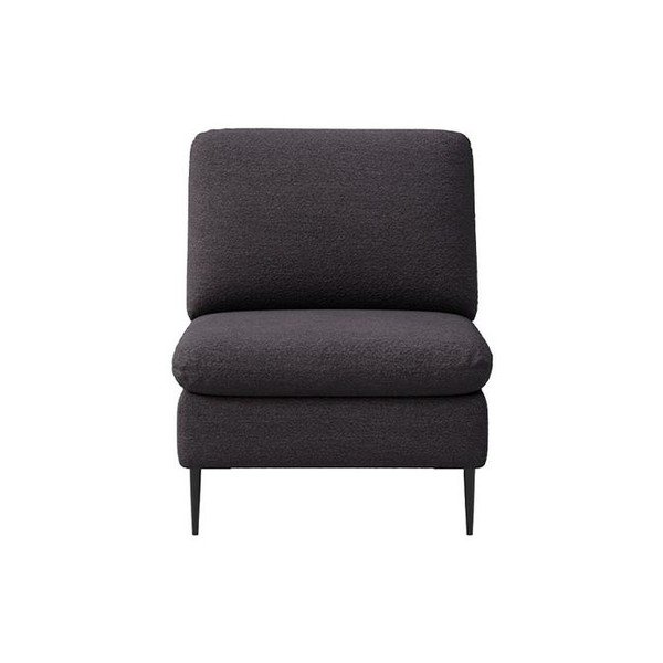 Juodos spalvos iš boucle krėslas Belle – Rodier
