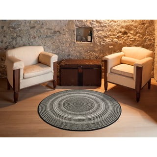 Juodas lauko kilimas Universal Silvana Rutto, ⌀ 120 cm