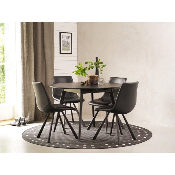 Juoda valgomojo kėdė su juodomis kojomis Rowico Alpha-image-3