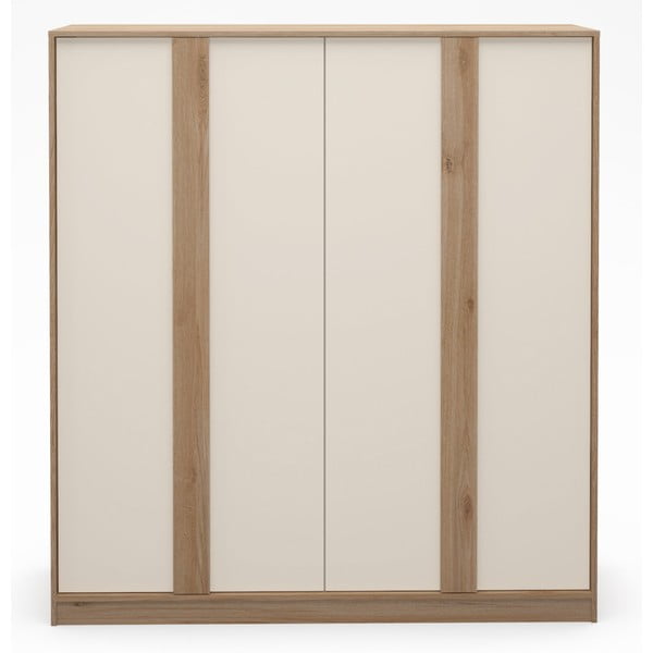 Drabužių spinta kreminės spalvos/natūralios spalvos iš ąžuolo 180x197,5x53 cm Dennis – Marckeric