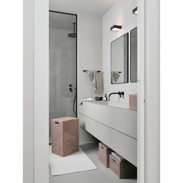 Pilkai rožinės spalvos iš perdirbto plastiko skalbinių krepšys 60 l Kaya – Curver-image-1