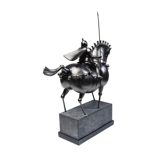 Juoda dekoratyvinė raitelio ant žirgo statula Kare Design Black Knight-image-1