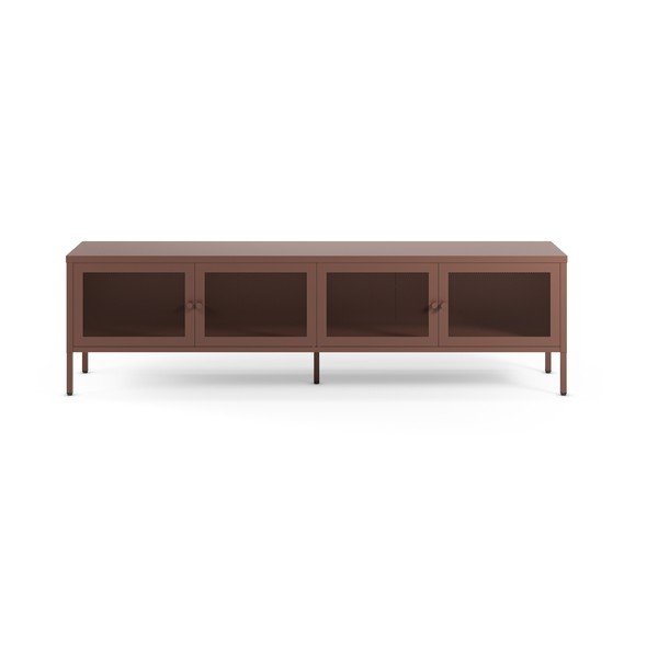 Bordo spalvos iš metalo TV spintelė 160x50x35 cm Fayna – Marckeric