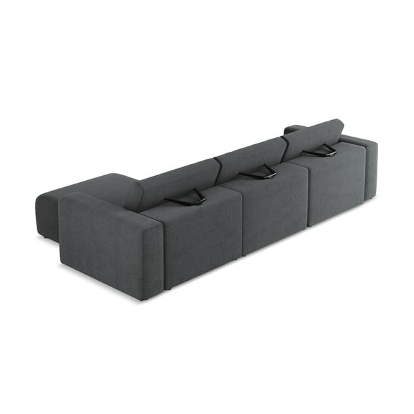 Pilkos spalvos modulinė kampinė sofa (su dešiniuoju kampu) Kalea – Makamii-image-4