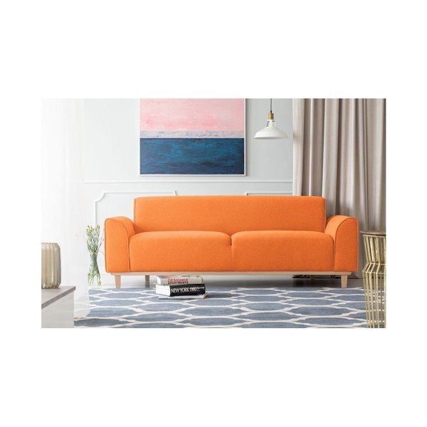 Oranžinė trijų vietų sofa "Kooko Home Jazz-image-1