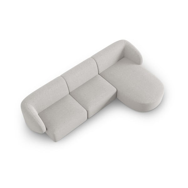 Šviesiai pilkos spalvos iš šenilinio audinio kampinė sofa (su dešiniuoju kampu/su gultu) Paolo – Milo Casa-image-2