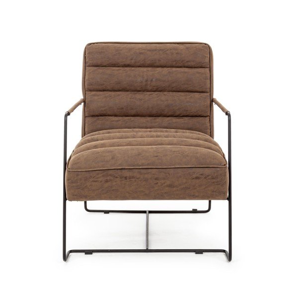 Rudos spalvos krėslas iš dirbtinės odos Brianna – Bizzotto-image-2