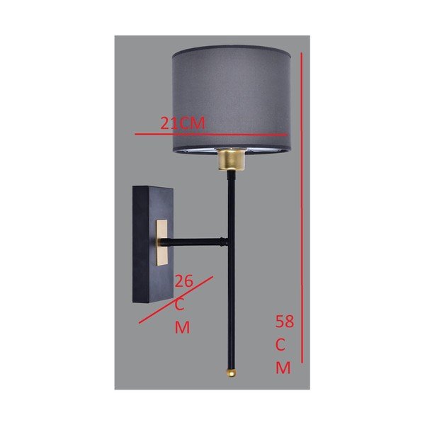 Juodas/pilkas sieninis šviestuvas Sconce T - Magenta Home-image-2