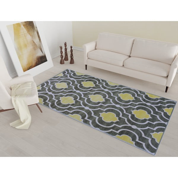 Geltonai pilkas plaunamas kilimas 80x50 cm - Vitaus-image-1