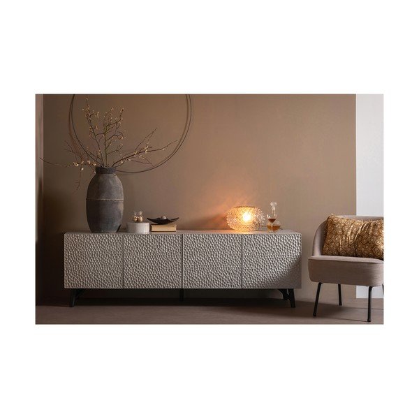 Šviesiai pilkos spalvos iš mango masyvo TV spintelė 185x56x46 cm Carved – WOOOD-image-1