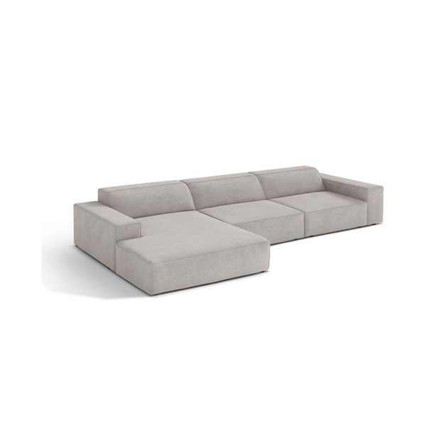 Šviesiai pilkos spalvos modulinė kampinė sofa (su kairiuoju kampu/su gultu) Jodie – Micadoni 