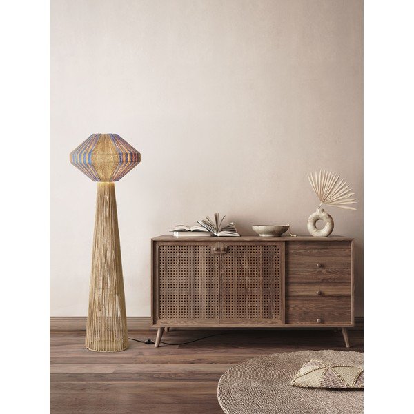 Mėlynos spalvos/natūralios spalvos iš virvės pastatomas šviestuvas (aukštis 152 cm) Abby – Nova Luce-image-2