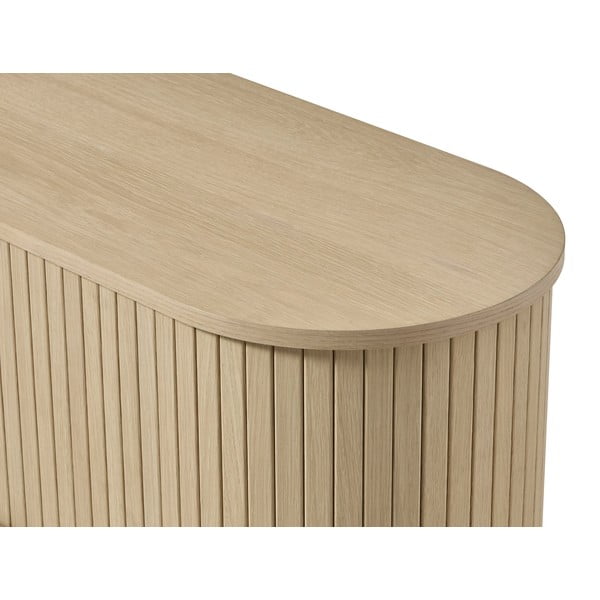 Natūralios spalvos TV spintelė iš ąžuolo 180x56x40 cm Meta – Unique Furniture-image-3