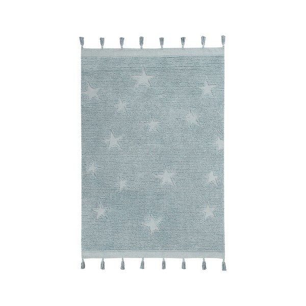 Skalbiamas/rankų darbo iš medvilnės vaikiškas kilimas mėlynos spalvos 120x175 cm Hippy Stars Aqua – Lorena Canals