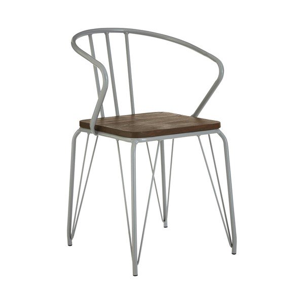 Pilkos spalvos/tamsios natūralios spalvos iš guobos masyvo valgomojo kėdė District – Premier Housewares