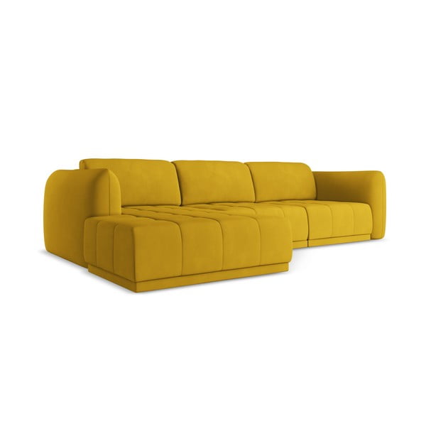 Geltonos spalvos kampinė sofa (su kairiuoju kampu) Hoku – Makamii-image-3
