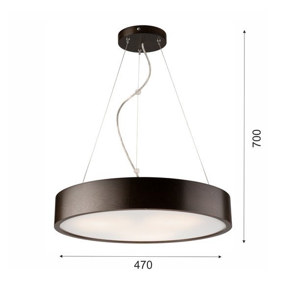 Kabantis šviestuvas tamsiai rudos spalvos ø 47 cm su stiklo gaubtu Eveline – LAMKUR-image-4