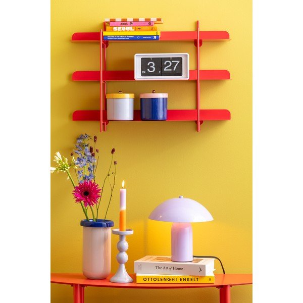 Raudonos spalvos iš metalo kelių aukštų sieninė lentyna 60 cm Cool Retro – PT LIVING-image-1