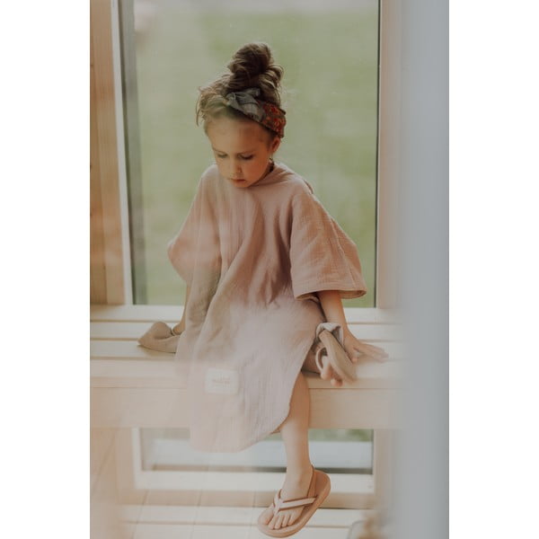 Rausvas muslino pončas kūdikiui M dydžio - Malomi Kids-image-2