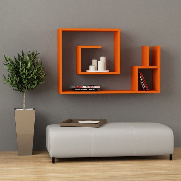 Sieninė lentyna Salyangoz, oranžinė-image-1