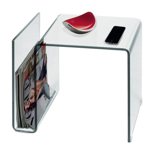 "Evergreen House" kintamo stiklo kavos staliukas su žurnalų stovu-image-3