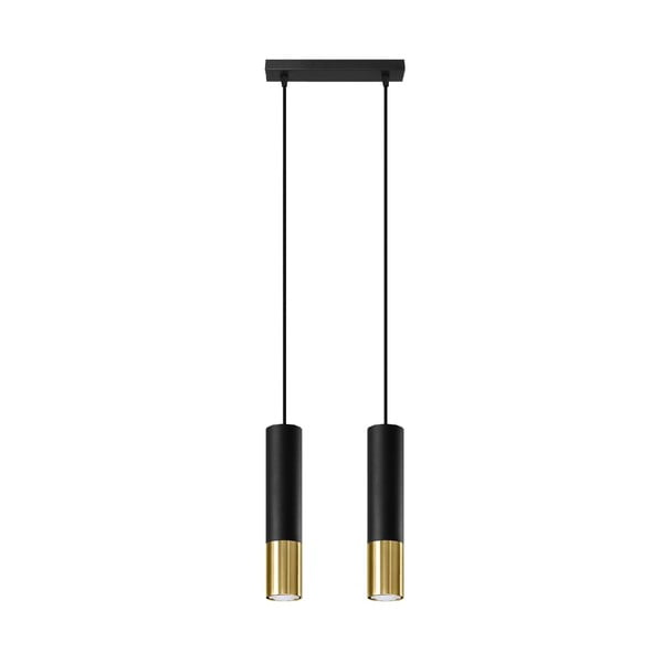 Pakabinamas šviestuvas su metaliniu juodai auksiniu atspalviu 30x6 cm Longbot - Nice Lamps