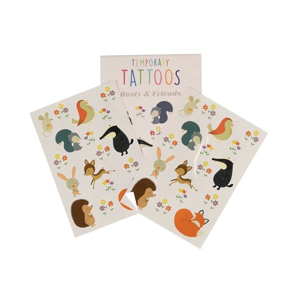 2 lapų su laikinomis tatuiruotėmis rinkinys Rex London Rusty And Friends-image-2