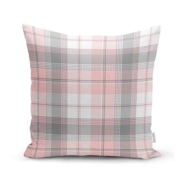 Dekoratyviniai pilkos ir rožinės spalvos minimalistiniai pagalvių užvalkalai Flanelė, 35 x 55 cm