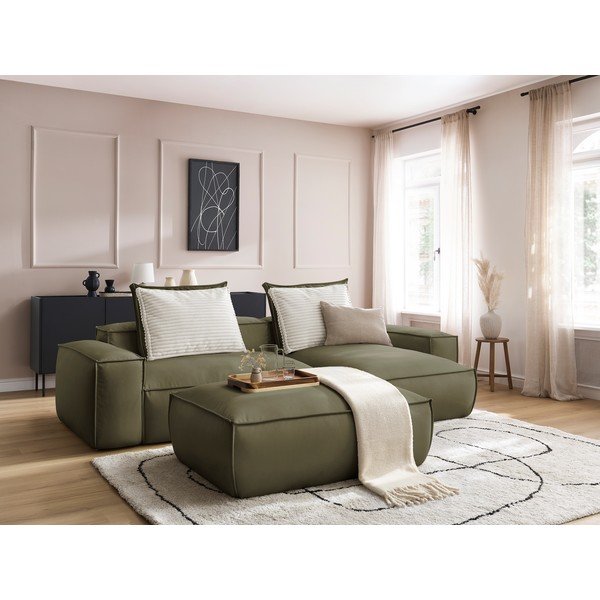 Kampinė sofa žalios spalvos Boheme – Bobochic Paris-image-3