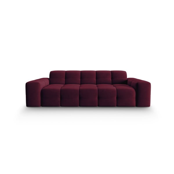 Bordo spalvos aksomo sofa 222 cm Kendal - Micadoni Home