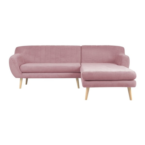 Rožinės spalvos sofa Mazzini Sofas Sardaigne, kampas dešinėje