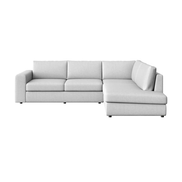 Šviesiai pilkos spalvos kampinė sofa (su dešiniuoju kampu/„L“ formos) Baga – Rodier